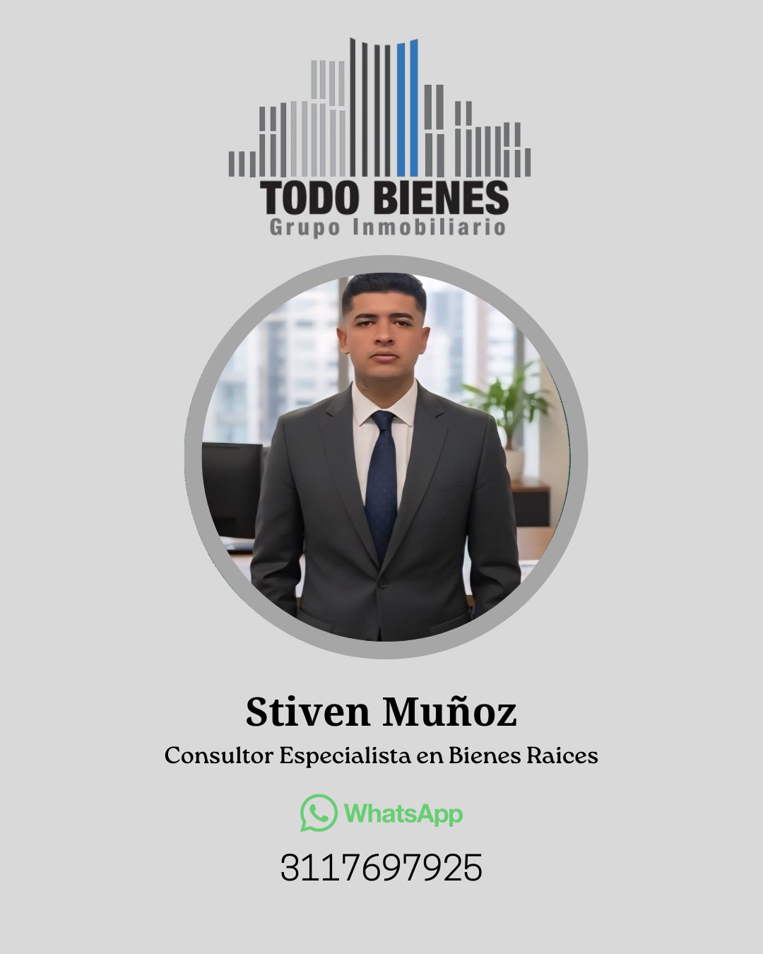 Stiven Muñoz - Consultor Especialista en Bienes Raíces